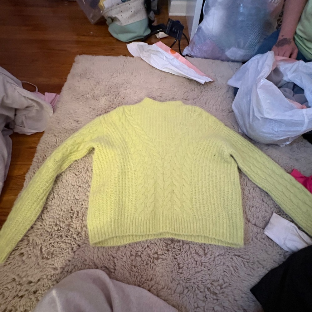 Elegant Lime Cowl Neck Sweater